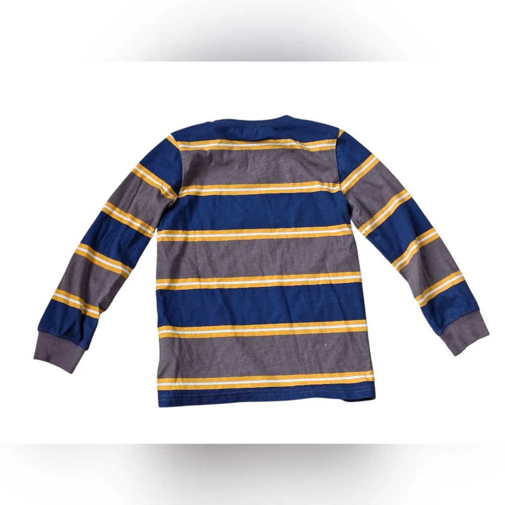 Carter's Kids Long Sleeve Blue & Yellow Striped T Shirt Size 6